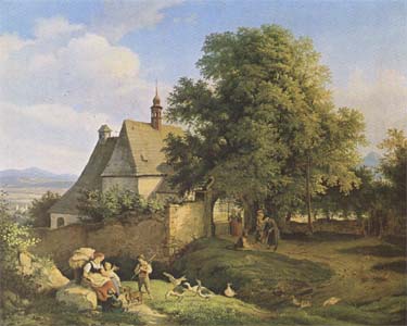 Adrian Ludwig Richter Church at Graupen in Bohemia (mk09)